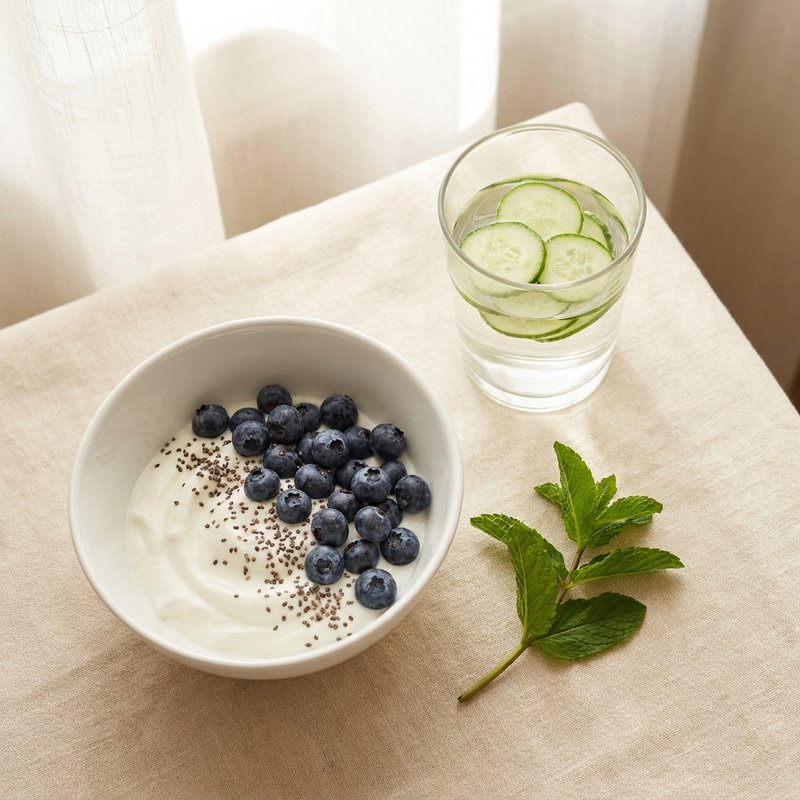 Probiotic bottles on a clean cream surface